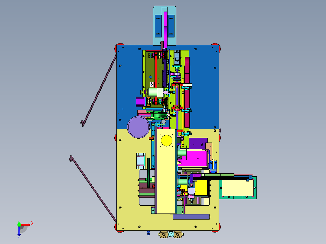 通用型Y电容元件成型装磁环设备俯视图
