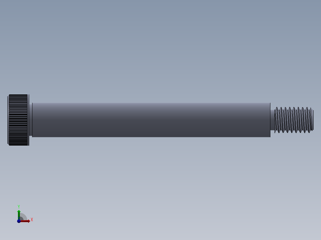 内六角螺螺栓-SB 0.375-16 x3.5.SLDPRT前视图