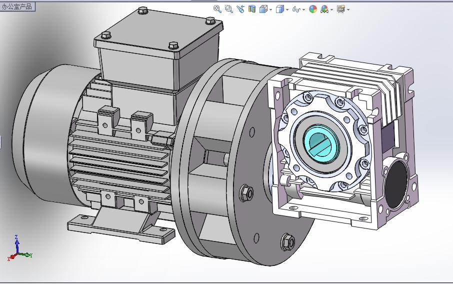 三相电机蜗轮蜗杆减速箱设计 三维模型
