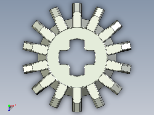 4143 OldGray Technic Gear 14 Tooth Bevel.STEP俯视缩略图