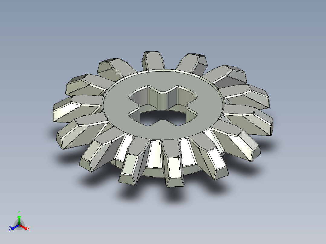 4143 OldGray Technic Gear 14 Tooth Bevel.STEP正等轴测图