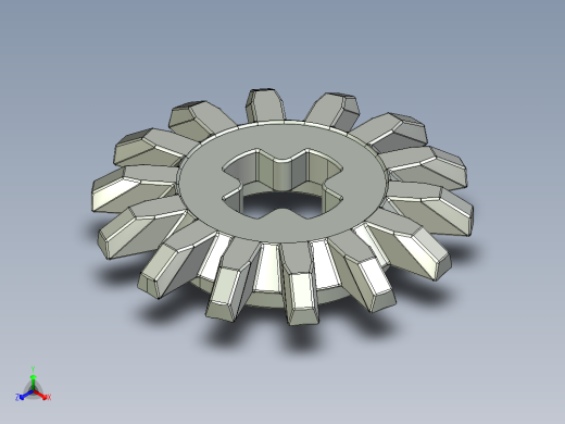 4143 OldGray Technic Gear 14 Tooth Bevel.STEP正等轴测缩略图