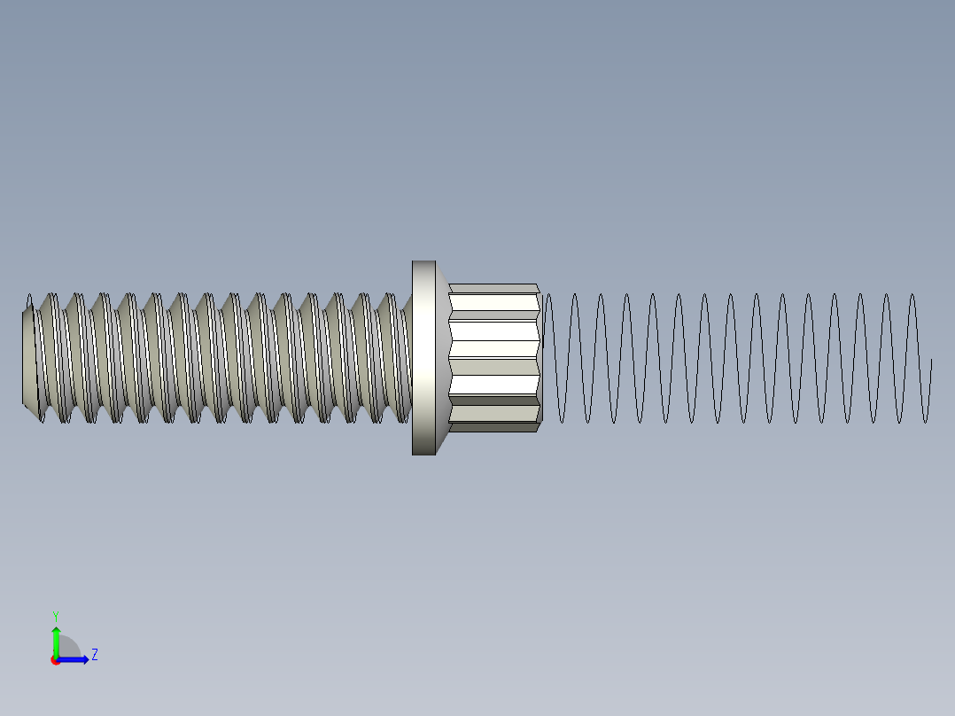 1-4in-20 3-4long 12-point screws左视图
