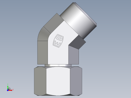 卡套式工业通用硬管接头EO_Swivel_nut_45_deg_elbow_EV12LOMDCF前视缩略图