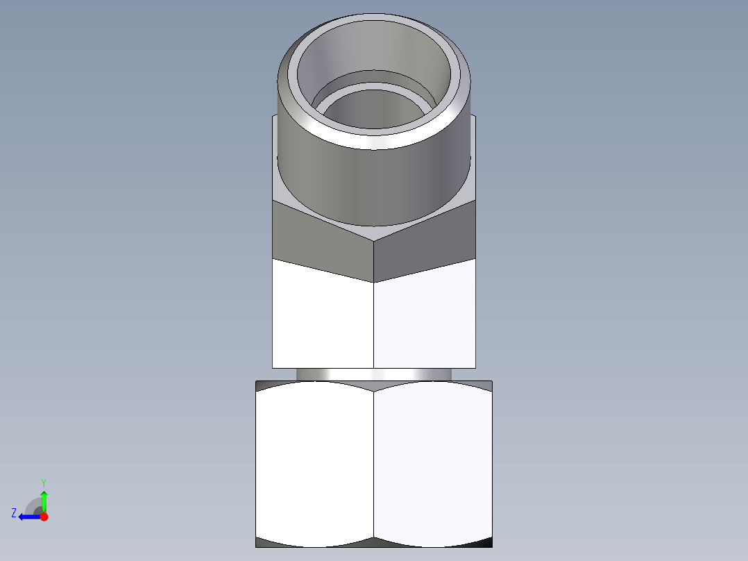 卡套式工业通用硬管接头EO_Swivel_nut_45_deg_elbow_EV12LOMDCF右视图