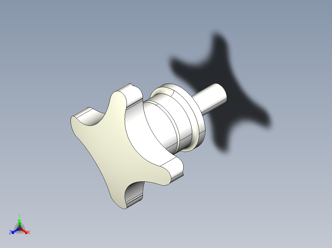 星型把手(A)2470-3D多系列多零件图纸模型主视图