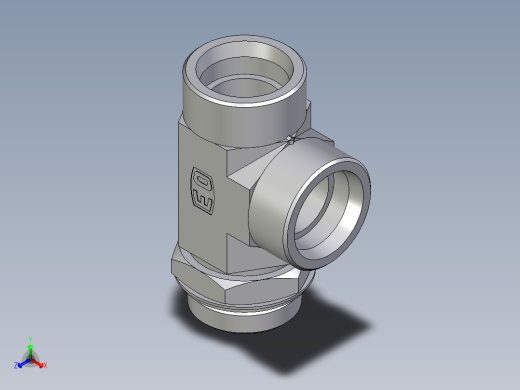 卡套式工业通用硬管接头EO_Adjustable_locknut_run_tee_LEE38SROMDCF