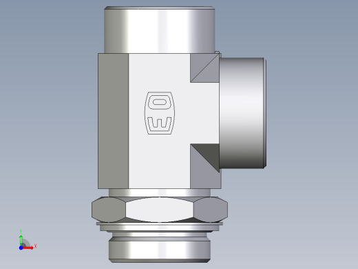 卡套式工业通用硬管接头EO_Adjustable_locknut_run_tee_LEE38SROMDCF前视缩略图