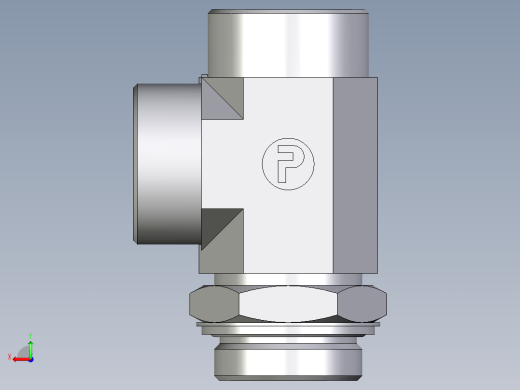 卡套式工业通用硬管接头EO_Adjustable_locknut_run_tee_LEE38SROMDCF后视缩略图
