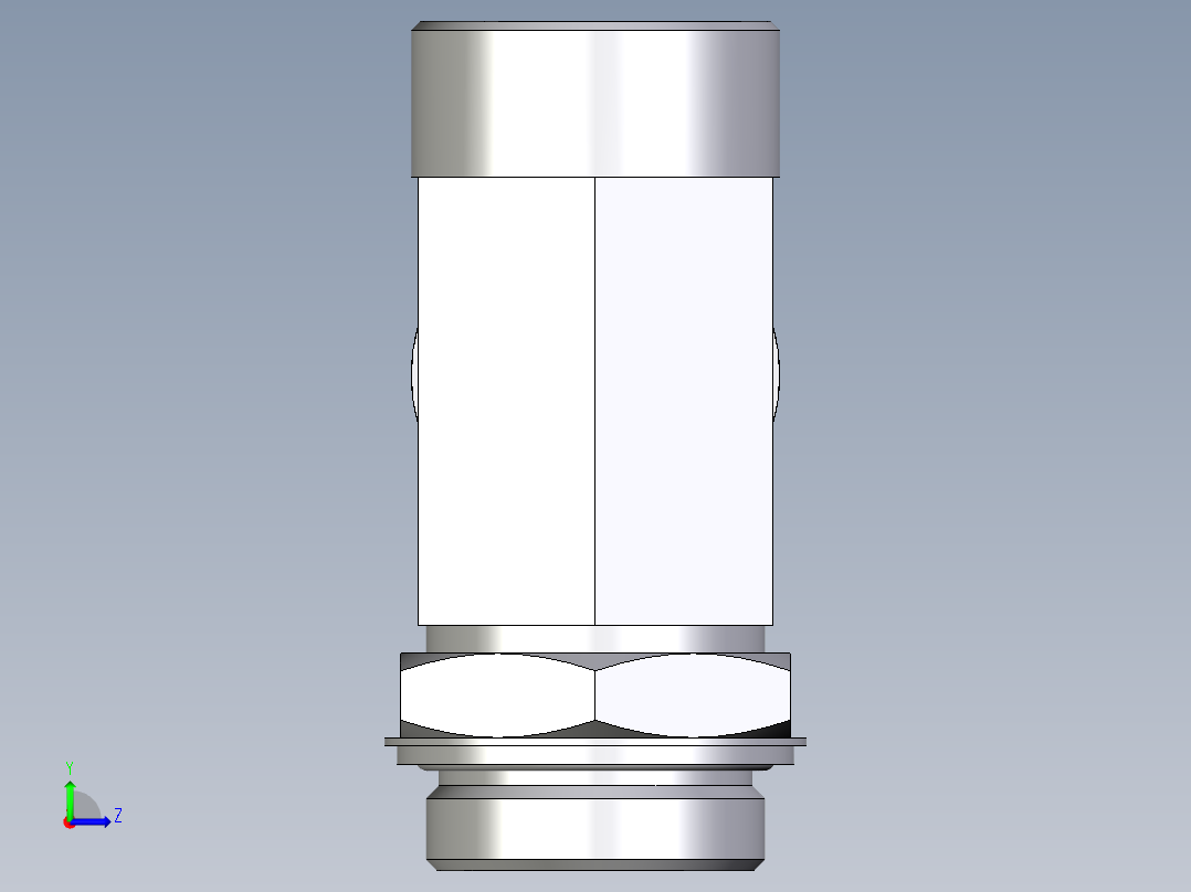 卡套式工业通用硬管接头EO_Adjustable_locknut_run_tee_LEE38SROMDCF左视图