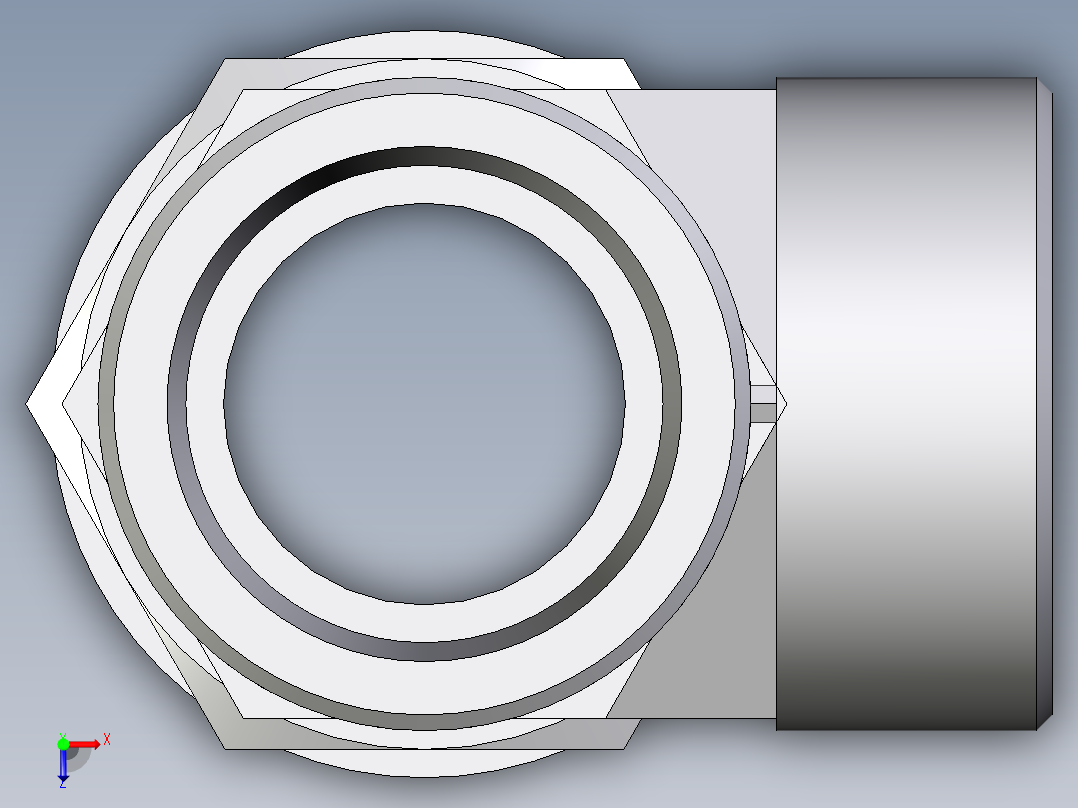 卡套式工业通用硬管接头EO_Adjustable_locknut_run_tee_LEE38SROMDCF俯视图