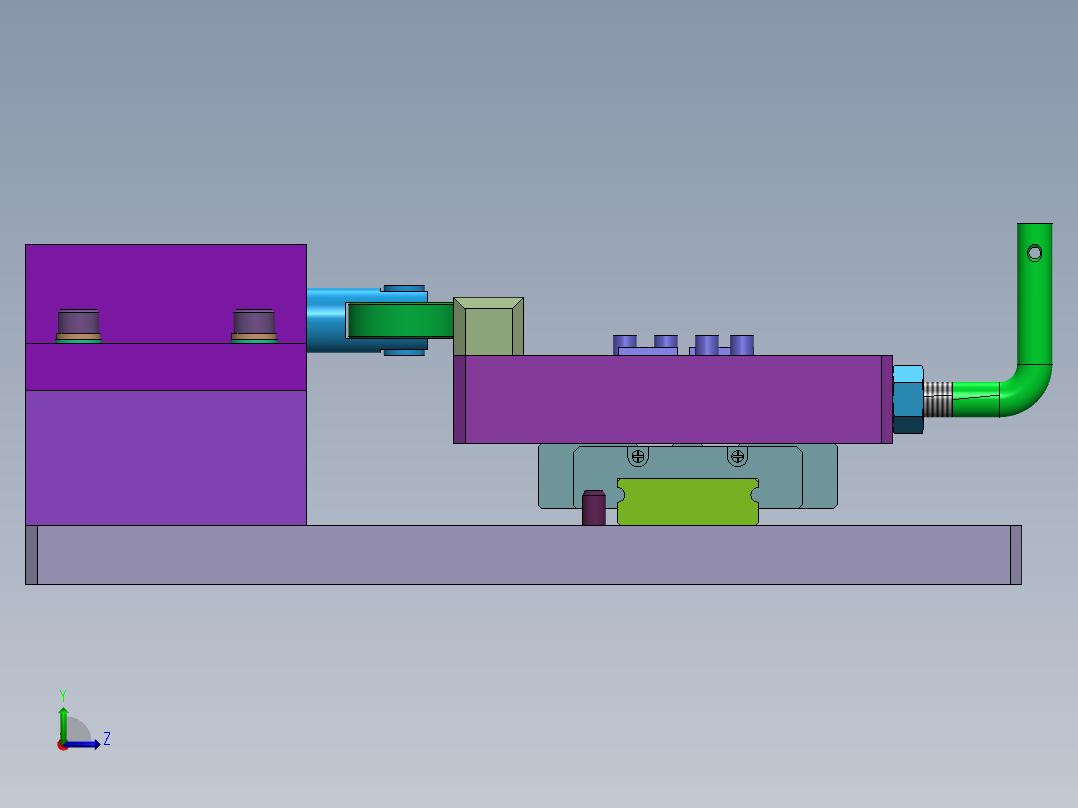 简易滑动位置分度机构左视图
