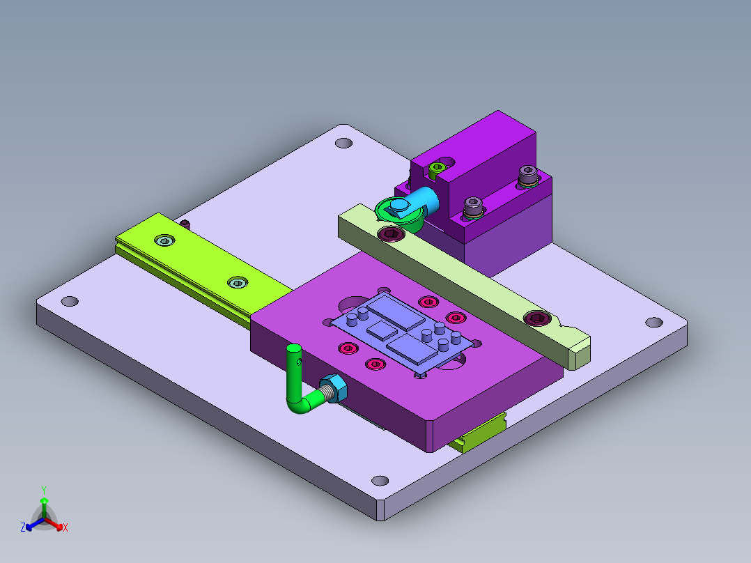 简易滑动位置分度机构正等轴测图