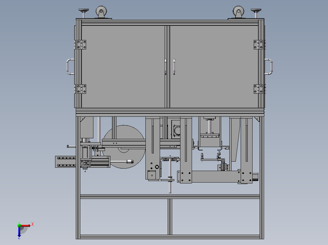 非标检测贴胶包装一体机俯视图