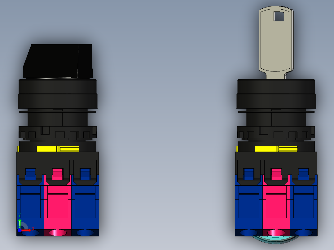IDEC 22开关和指示灯前视图