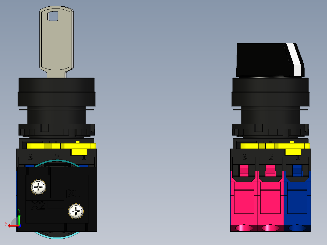 IDEC 22开关和指示灯后视图