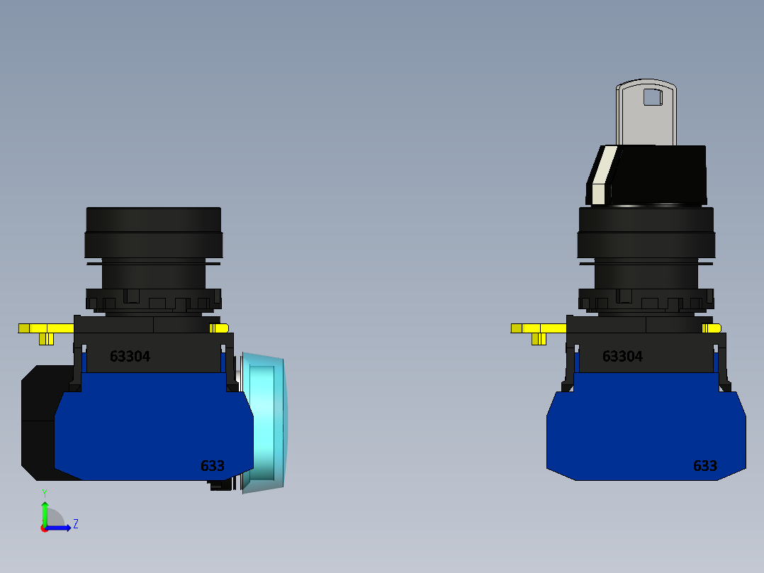IDEC 22开关和指示灯左视图