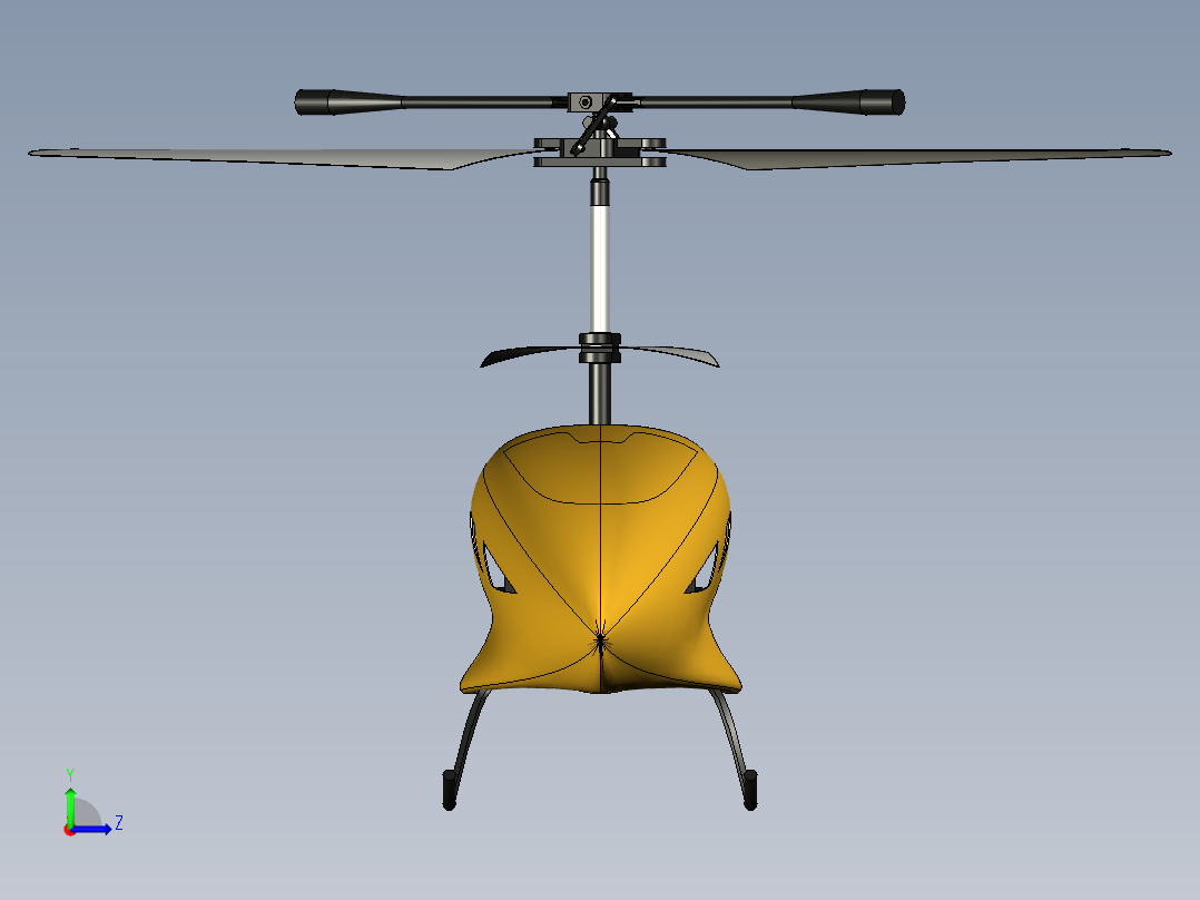 直升飞机 飞机模型设计 (83)左视图