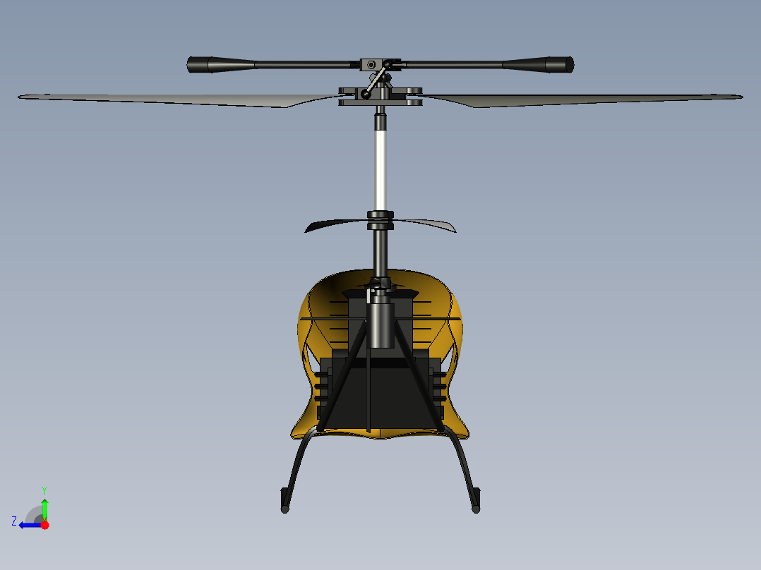 直升飞机 飞机模型设计 (83)右视图