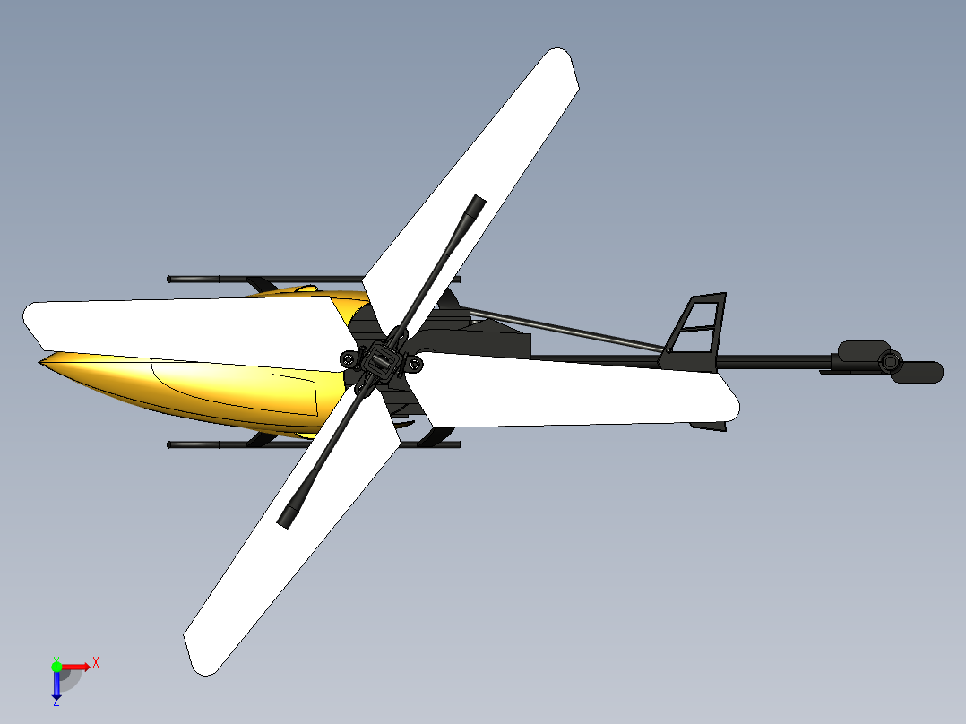 直升飞机 飞机模型设计 (83)俯视图