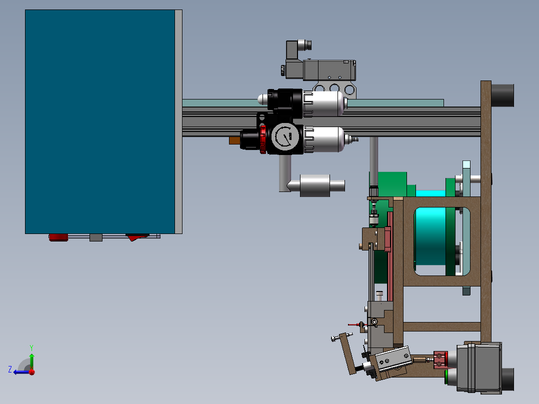 震动盘送料半自动压装机右视图