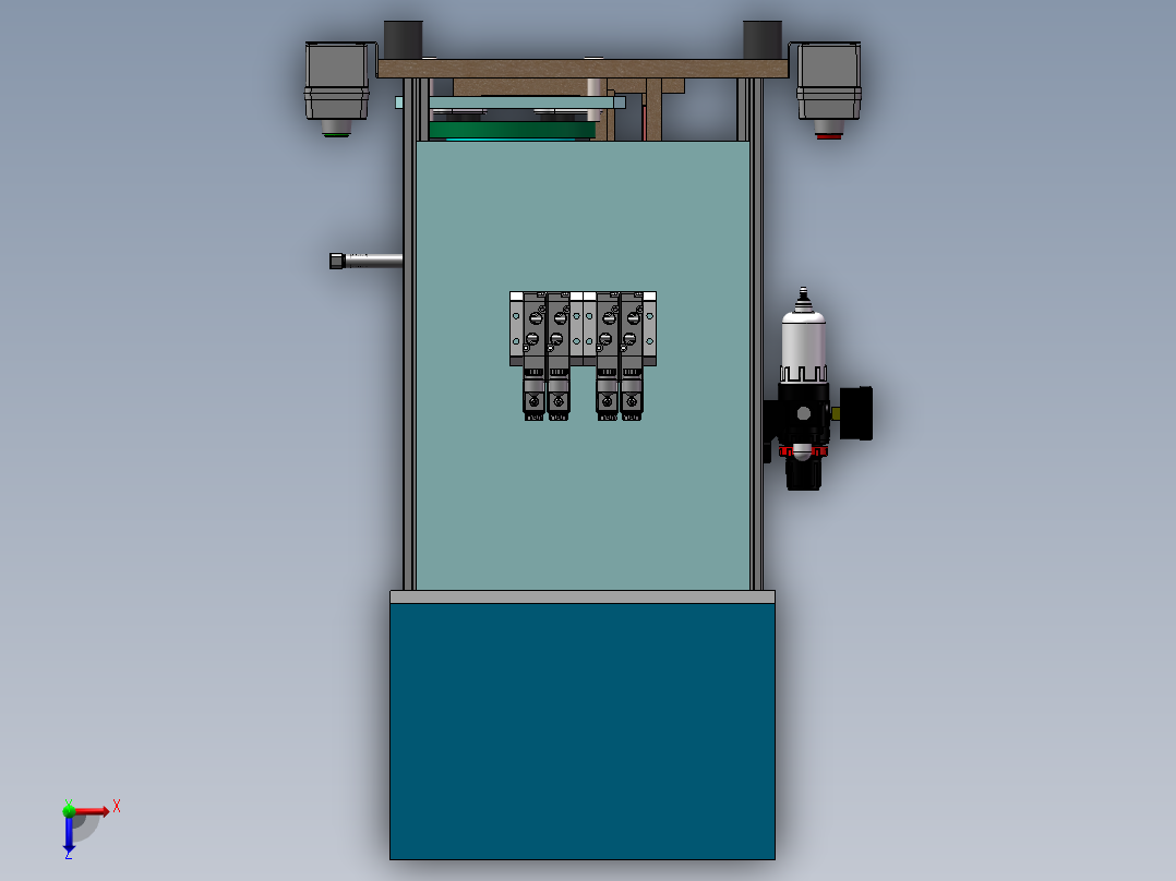 震动盘送料半自动压装机俯视图