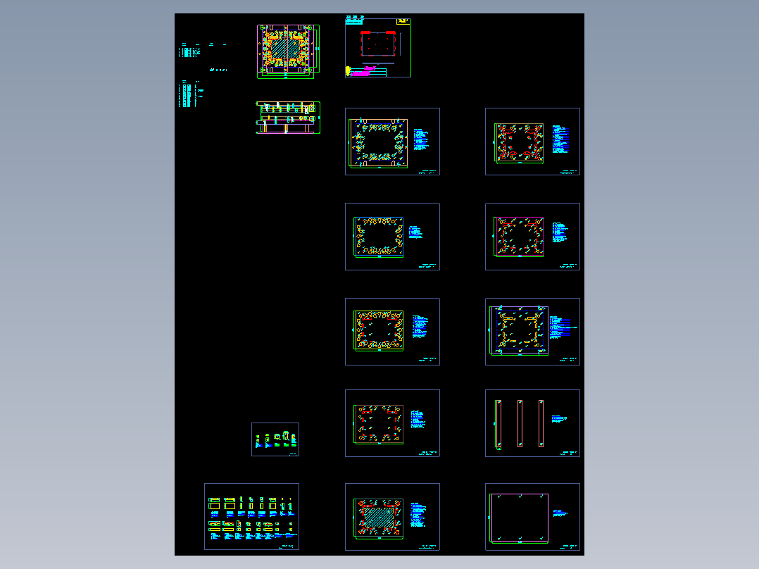 笔记本A面外壳切角冲孔模具设计图
