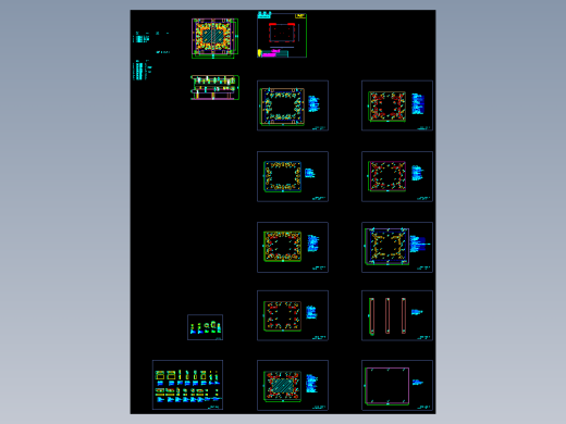 笔记本A面外壳切角冲孔模具设计图