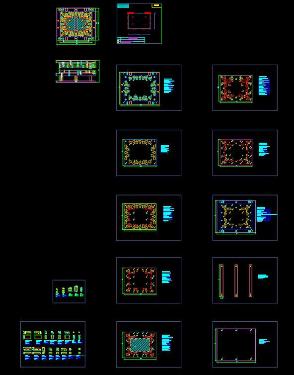 笔记本A面外壳切角冲孔模具设计图