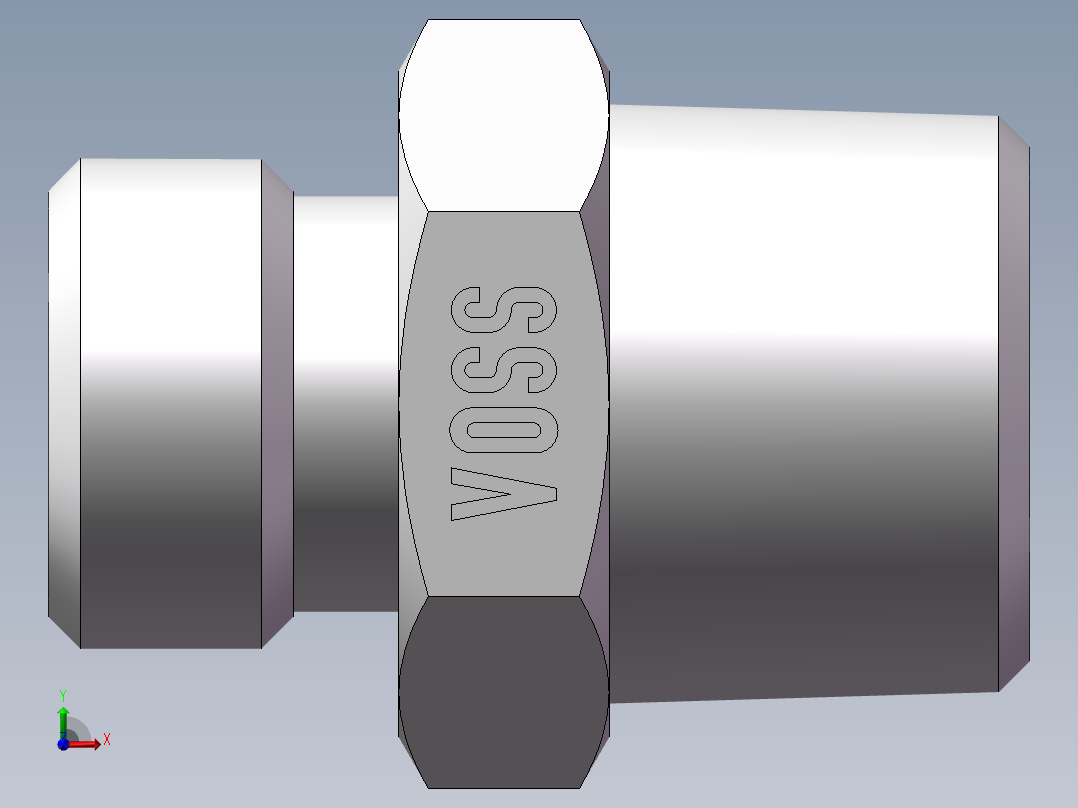 英制锥管螺纹直接头、1CT-14-06SP前视图