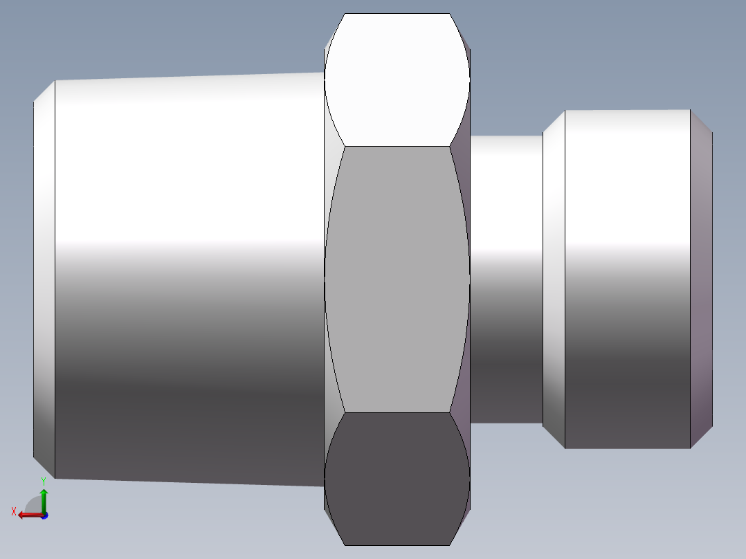 英制锥管螺纹直接头、1CT-14-06SP后视图