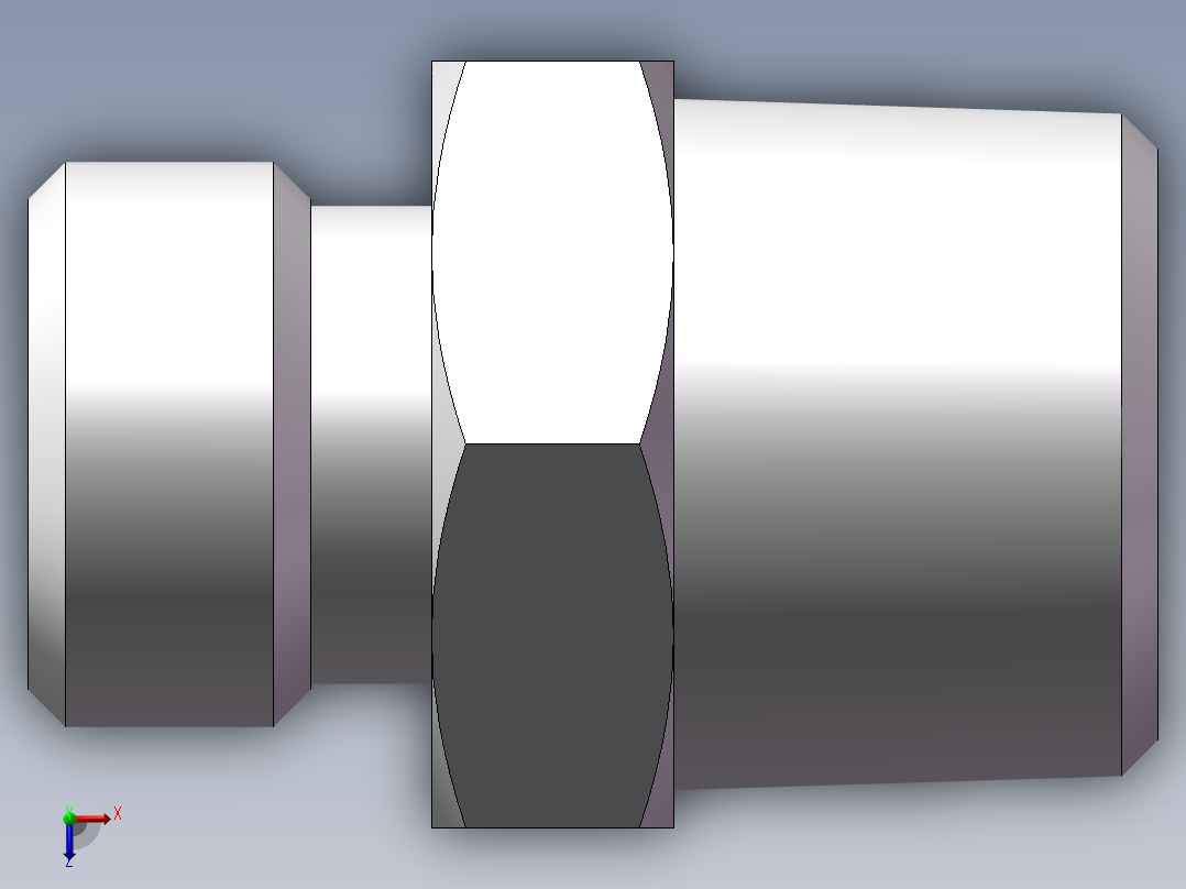 英制锥管螺纹直接头、1CT-14-06SP俯视图
