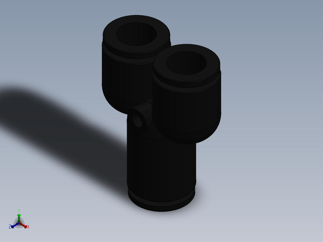 Y型三通 亿日  EPY12正等轴测图