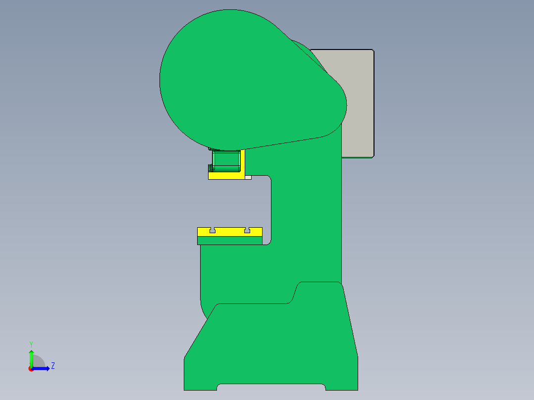 16吨冲床左视图