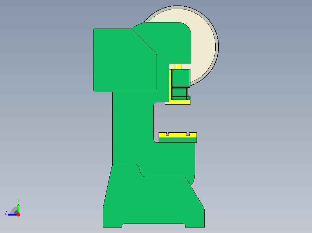 16吨冲床右视图
