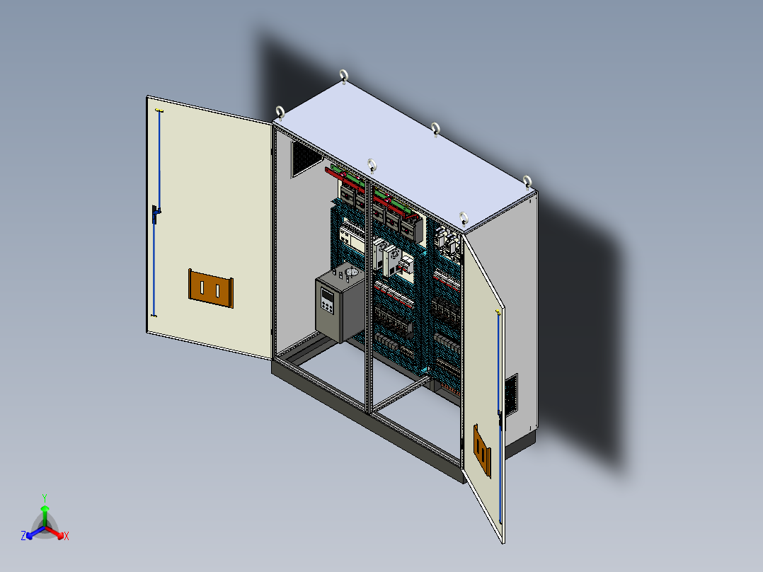 双柜组装630Aplc软启动消防风机控制柜 56395
