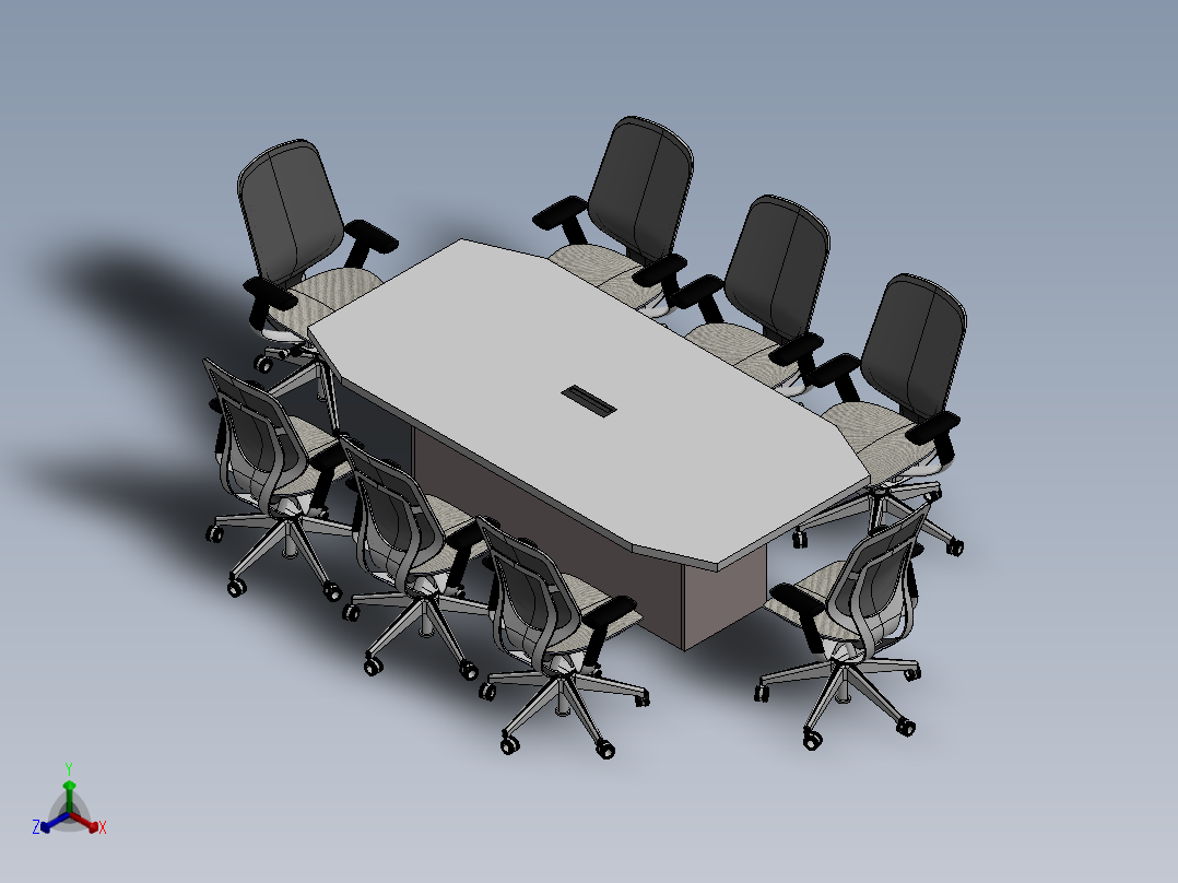 会议桌正等轴测图