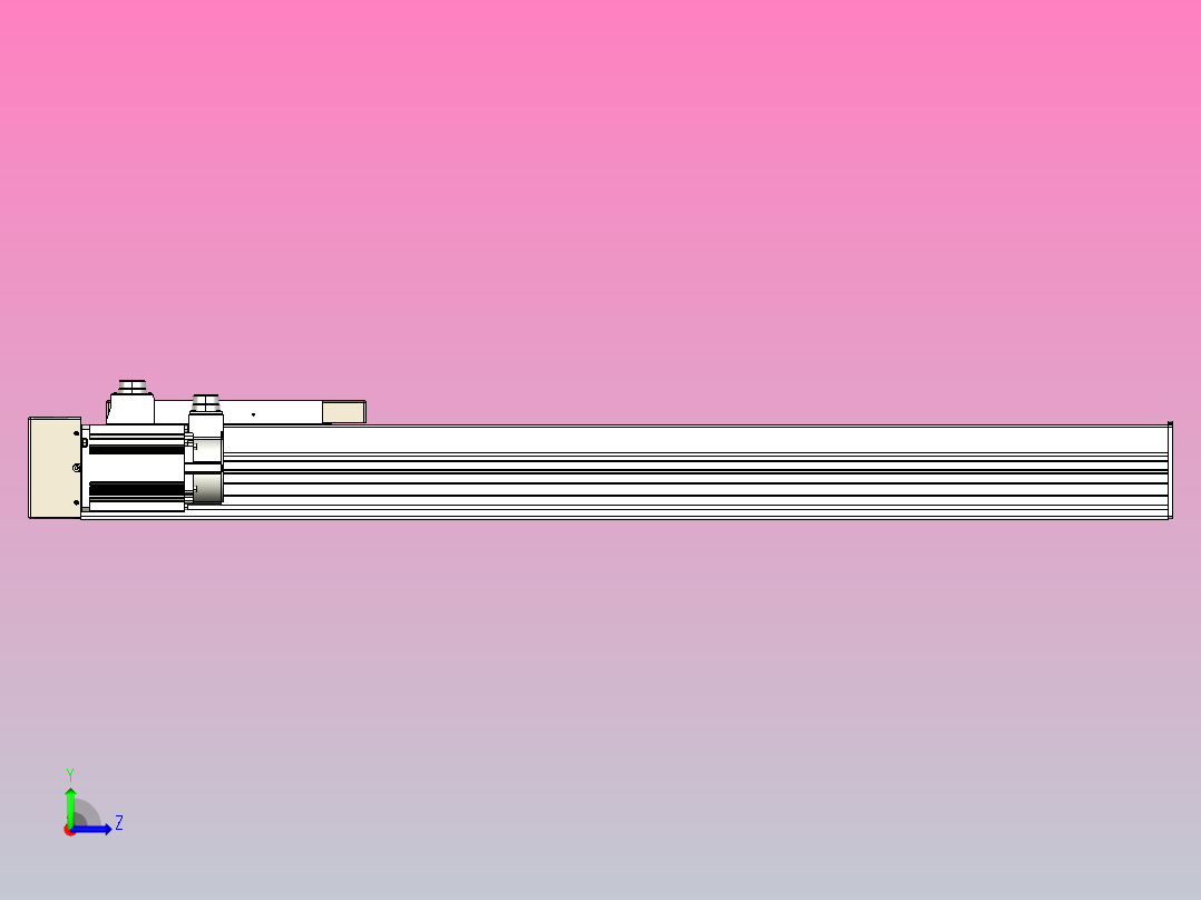 滚珠丝杠直线轴带导轨全封闭TPA-HCR-220D-3210C-L900-MR-C-P1K-N3左视图