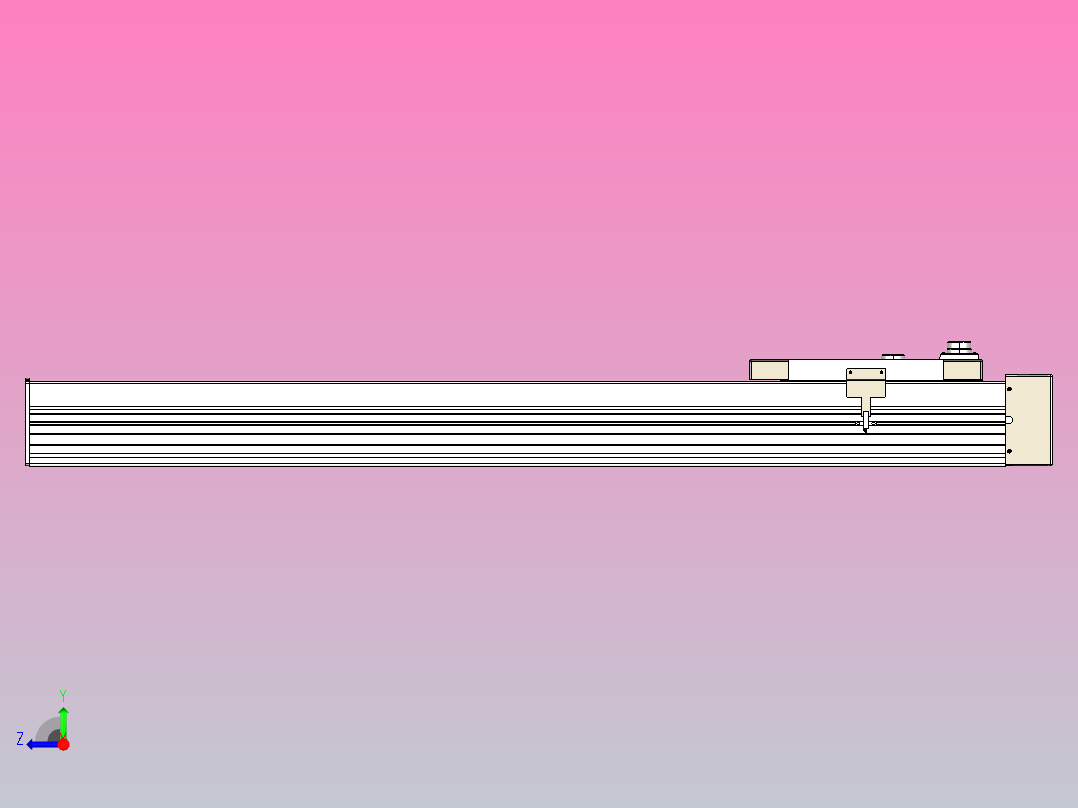滚珠丝杠直线轴带导轨全封闭TPA-HCR-220D-3210C-L900-MR-C-P1K-N3右视图