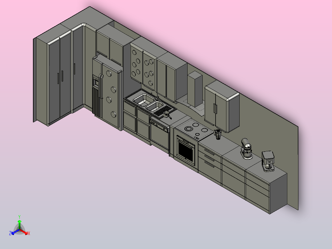 厨房设计正等轴测图