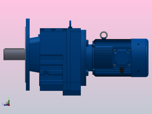 RF107法兰轴伸式安装斜齿轮减速机RF107-Y4-4P-112M-M1-0°-Φ350右视缩略图
