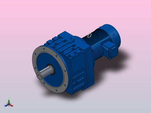 RF107法兰轴伸式安装斜齿轮减速机RF107-Y4-4P-112M-M1-0°-Φ350正等轴测缩略图