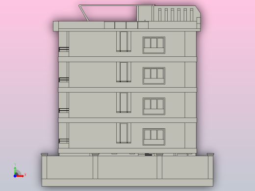 住宅建筑模型前视缩略图