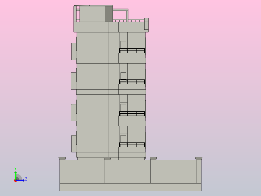 住宅建筑模型左视缩略图