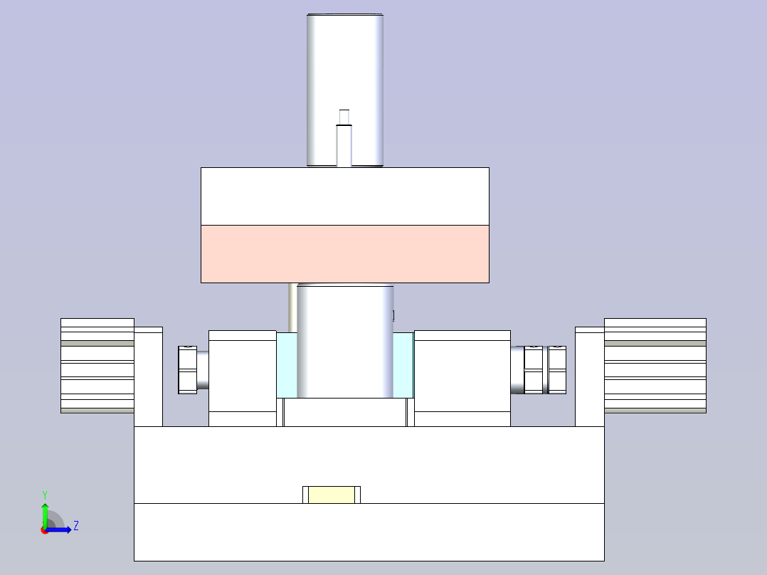 小型测试工装治具3D图左视图