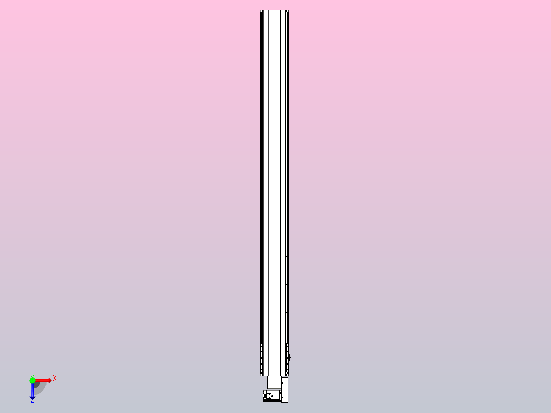 皮带直线轴半封闭可选导轨TPA-HNB-202D-140-L2250-MR-Y-P75-N3俯视图