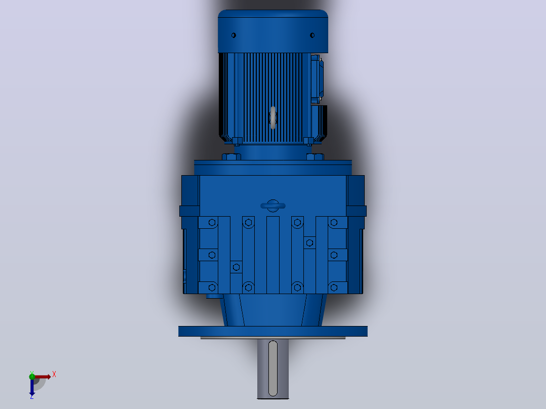 RF87法兰轴伸式安装斜齿轮减速机RF87-Y0.25-8P-71-M1-0°-Φ300俯视图