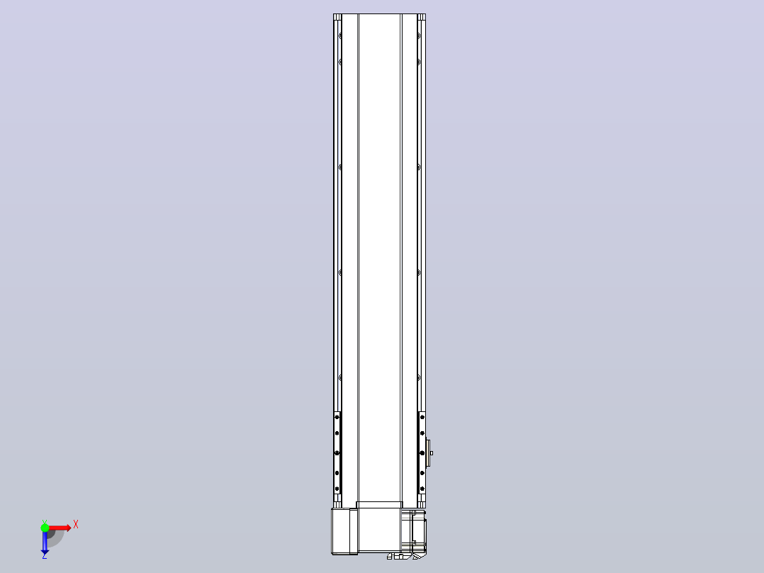 皮带直线轴半封闭可选导轨TPA-HNB-175D-140-L650-LP-C-P75-N3俯视图