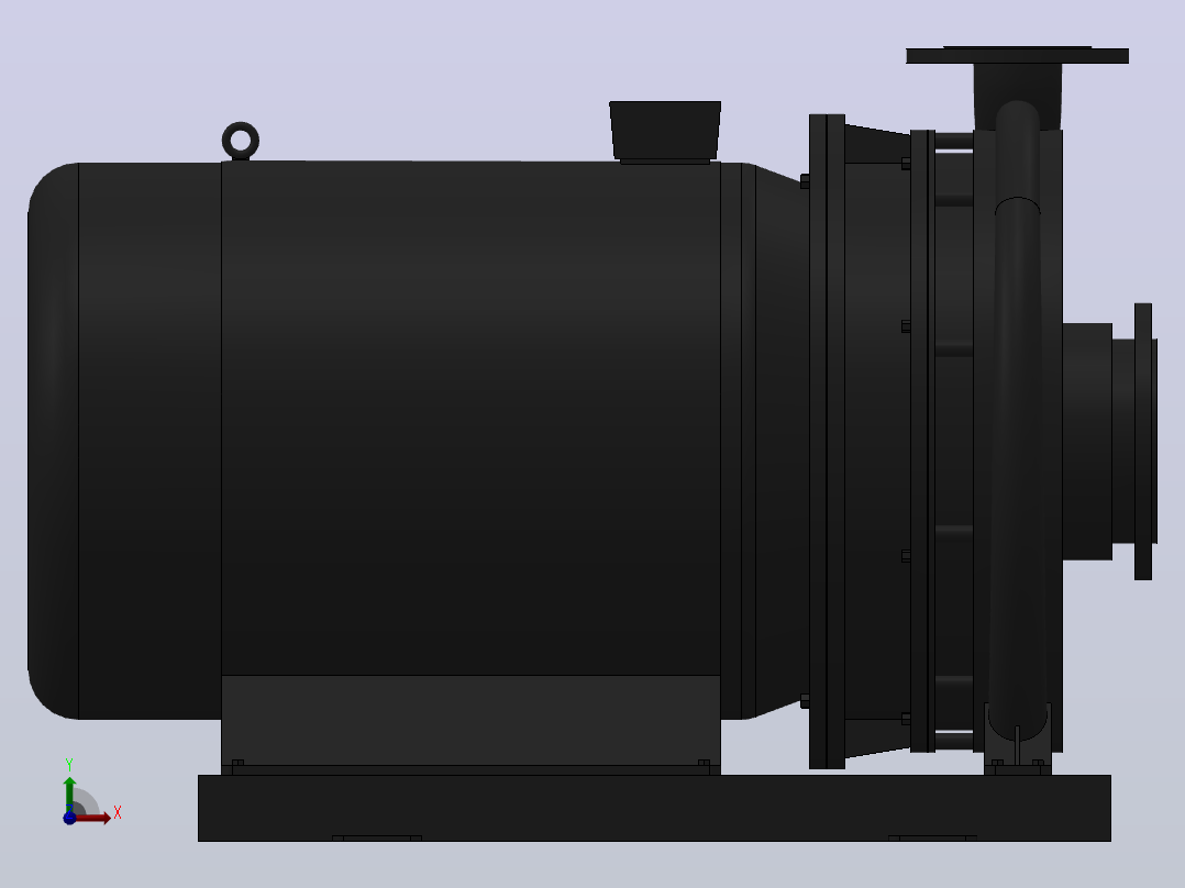南方泵NIS，NISF泵外形（125-80-400）30kW-4极主视图