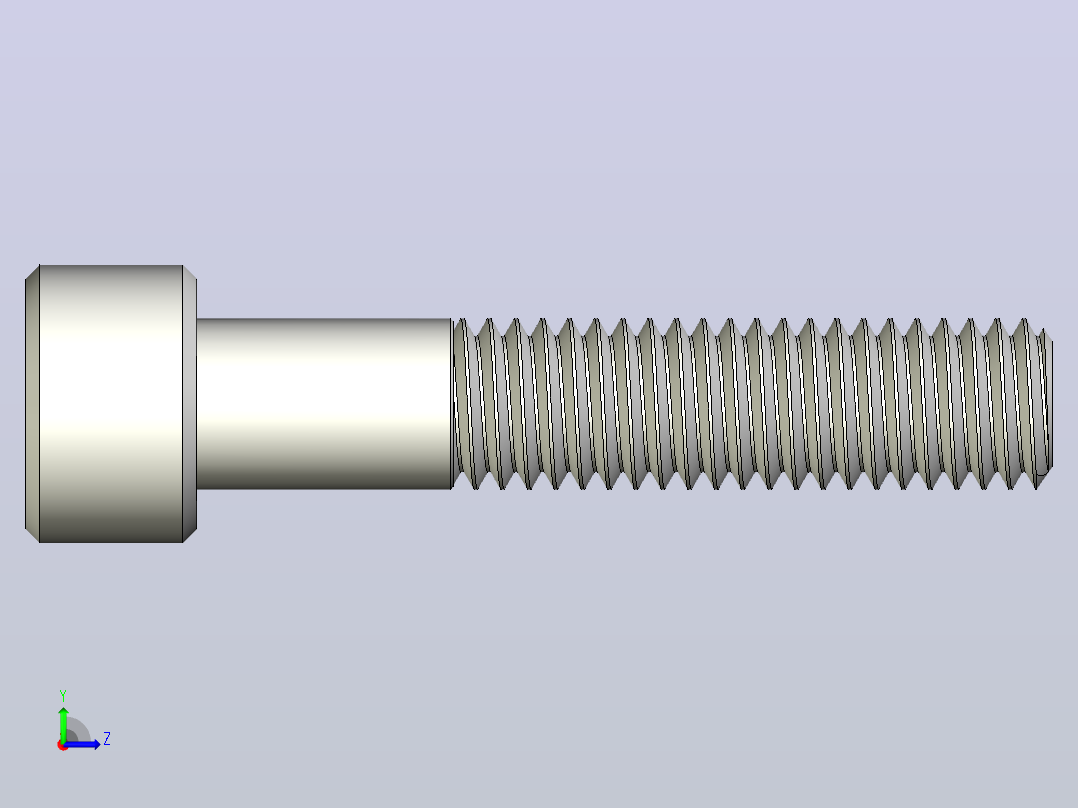 M8 x 1 25mm螺纹40mm长内六角螺钉.x_t左视图